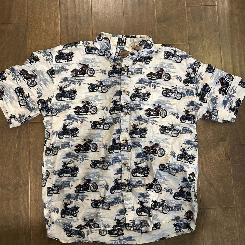 Clearwater Outfitters Motorcycles Route 66 Cities Short Sleeve Shirt Men's XXL